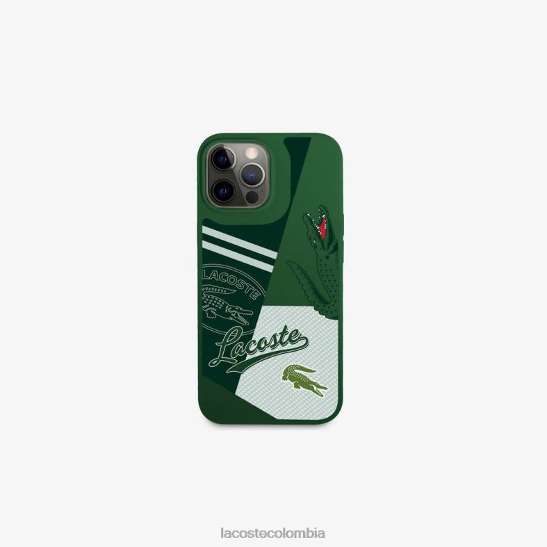 funda para iphone 14 pro con estampado de patchwork vertical 132 Lacoste accesorios hombres 80XZX2217