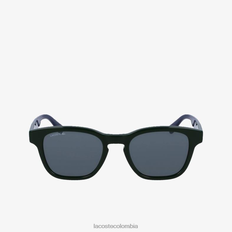 gafas de sol rectangulares de acetato con tacto textil verde Lacoste accesorios hombres 80XZX2347