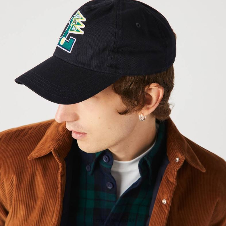 banderines l gorra de algodón orgánico Azul marino Lacoste accesorios hombres 80XZX2301