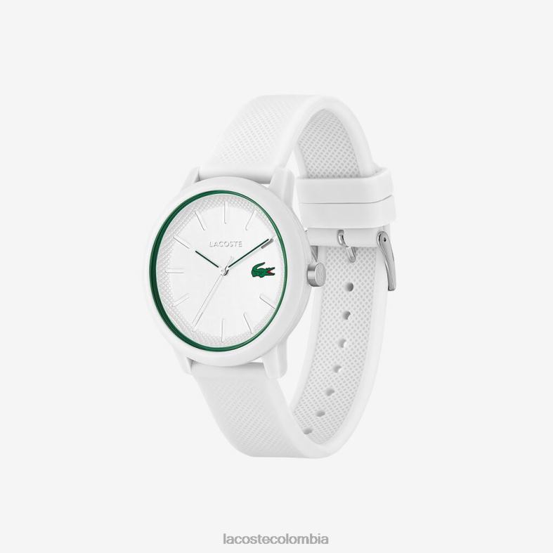Reloj 12.12 con correa de silicona blanca. blanco Lacoste accesorios hombres 80XZX2203