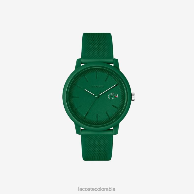 Reloj 12.12 con correa de silicona verde. verde Lacoste accesorios hombres 80XZX2198