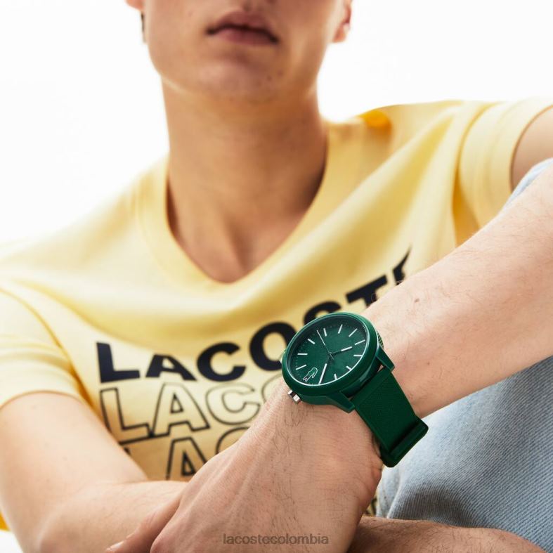reloj 12.12 con correa de silicona verde verde Lacoste accesorios hombres 80XZX2256