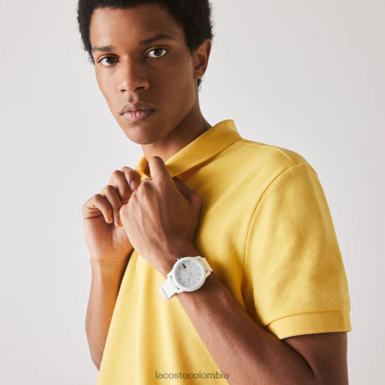 reloj l.12.12 correa de silicona blanca blanco Lacoste accesorios hombres 80XZX2333