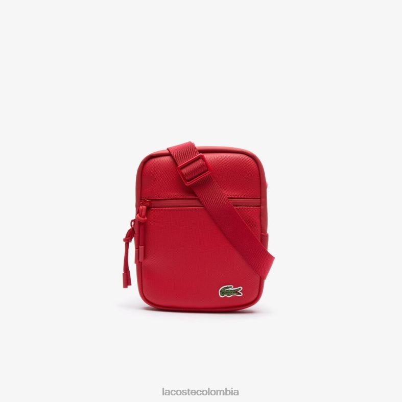bandolera plana pequeña de lona revestida de lcst colorete 240 Lacoste bolsos y marroquinería hombres 80XZX2017