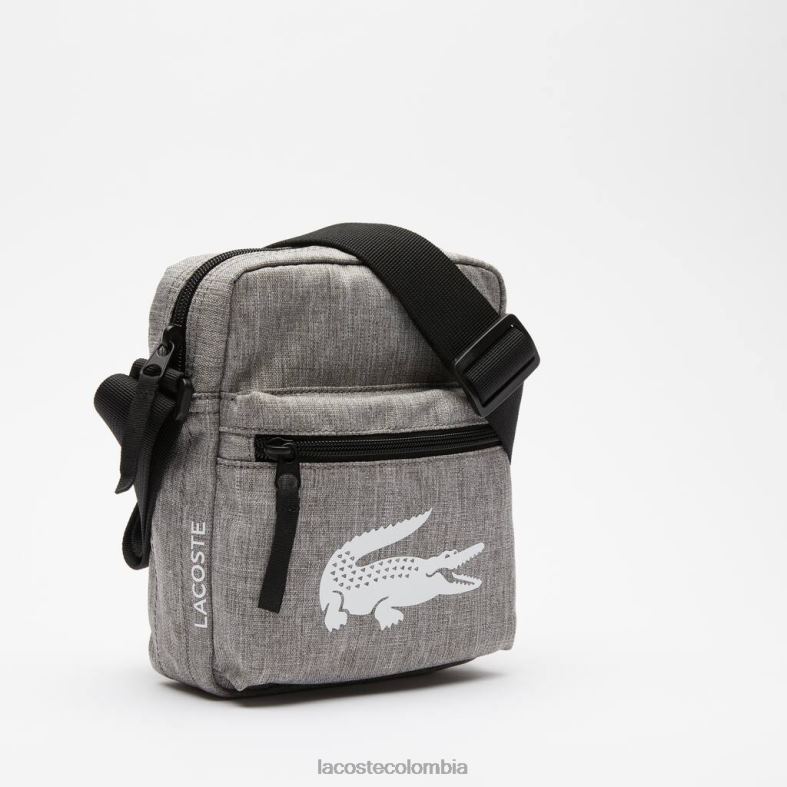 bolso de hombro de fibra reciclada gris chino Lacoste bolsos y marroquinería hombres 80XZX2000