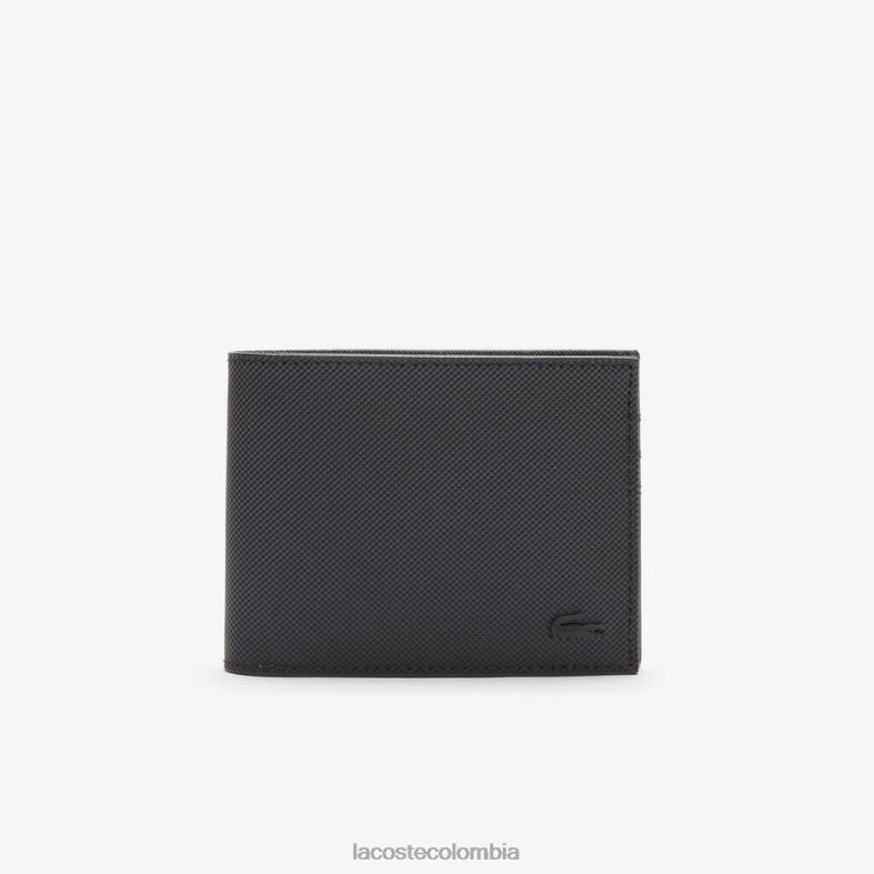 cartera clásica de petit piqué para seis tarjetas negro Lacoste bolsos y marroquinería hombres 80XZX2020
