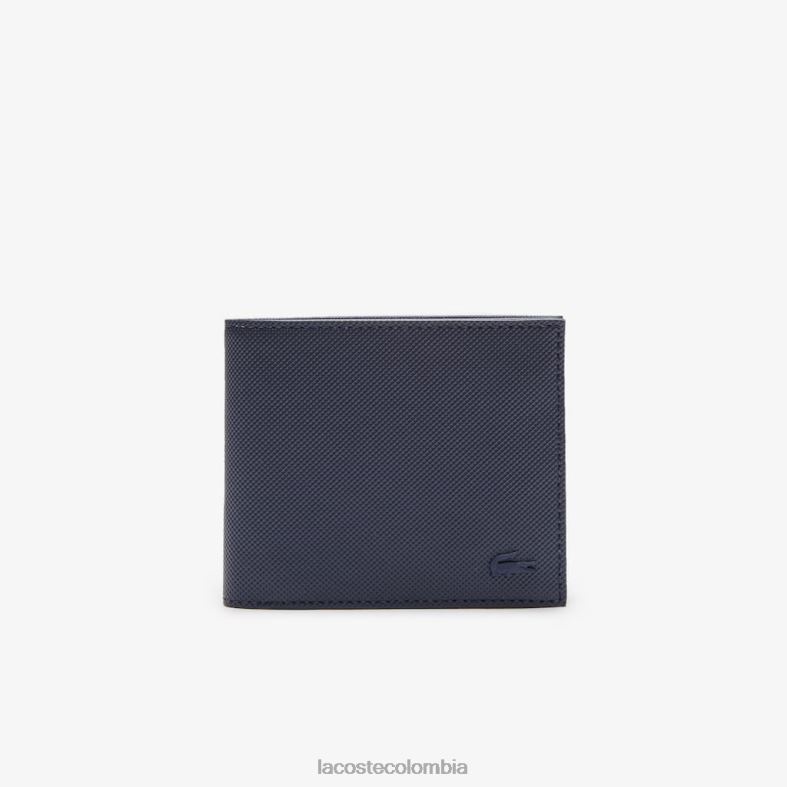 cartera clásica de tres tarjetas en petit piqué púrpura Lacoste bolsos y marroquinería hombres 80XZX2059