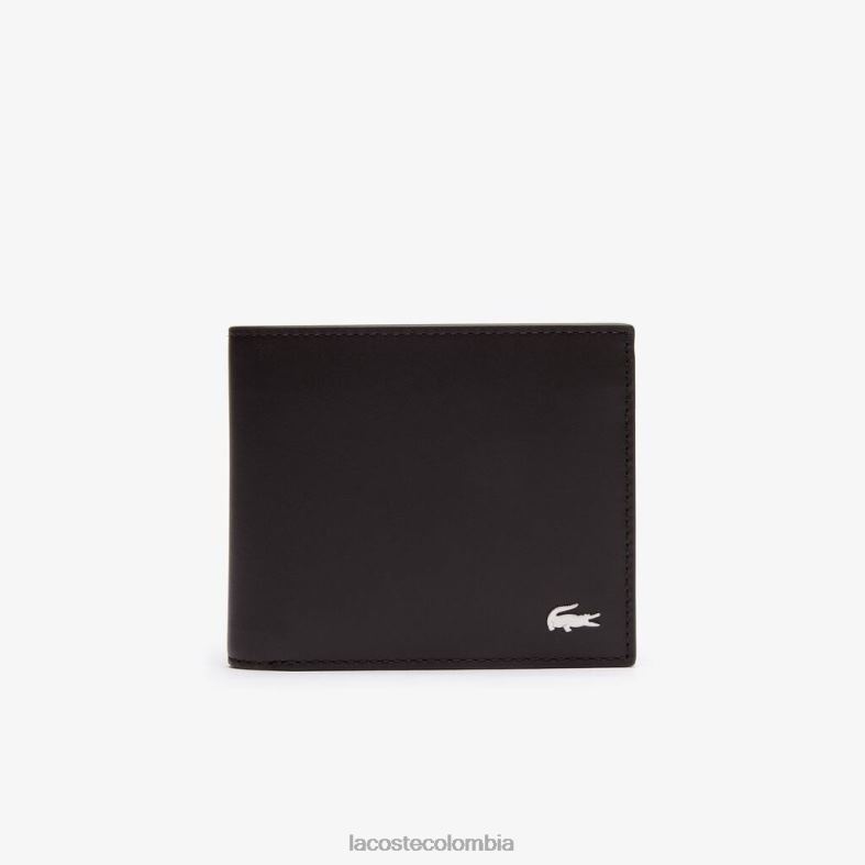 cartera fitzgerald de piel marron oscuro Lacoste bolsos y marroquinería hombres 80XZX1944