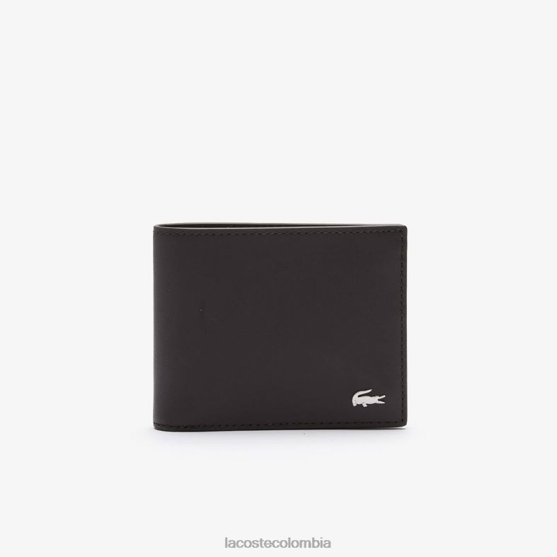 cartera fitzgerald de piel para seis tarjetas marron oscuro Lacoste bolsos y marroquinería hombres 80XZX1952