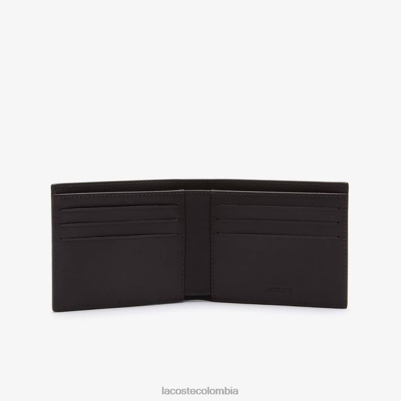 cartera fitzgerald de piel para seis tarjetas marron oscuro Lacoste bolsos y marroquinería hombres 80XZX1952