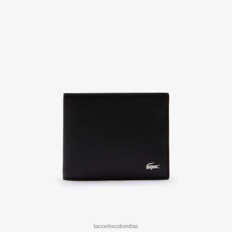 cartera fitzgerald de piel para seis tarjetas negro Lacoste bolsos y marroquinería hombres 80XZX1953