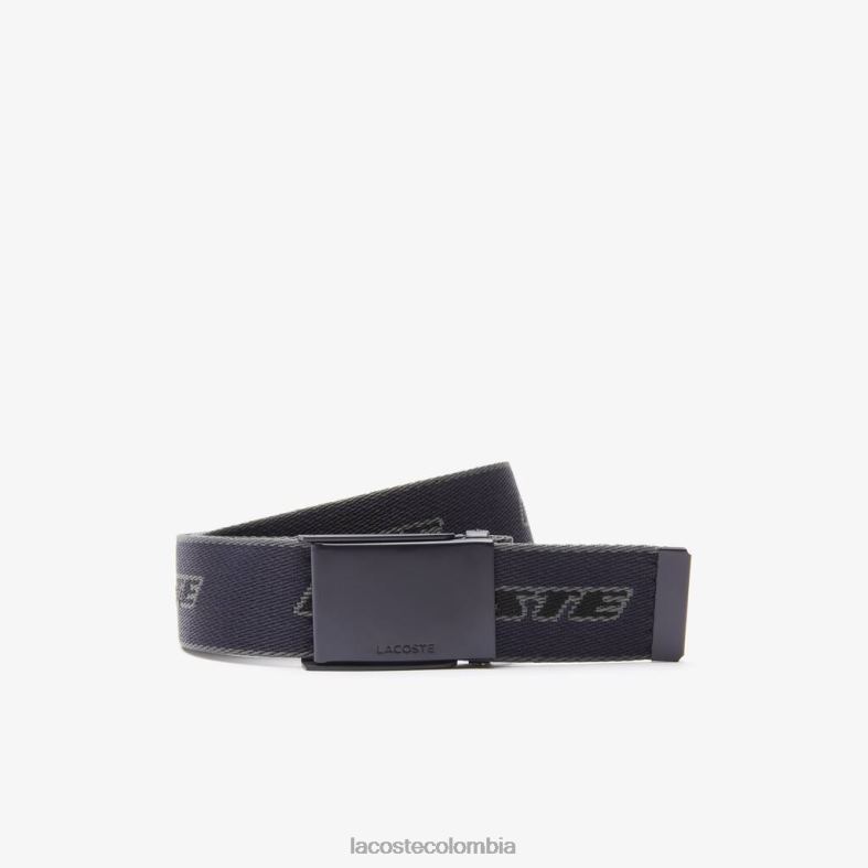 cinturón de lona con la marca en contraste abimes sombra oscura noir Lacoste bolsos y marroquinería hombres 80XZX2114