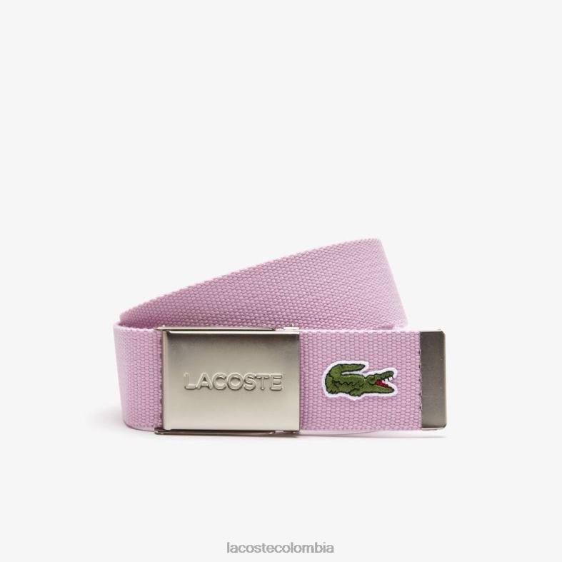 cinturón de tejido con hebilla grabada albizia Lacoste bolsos y marroquinería hombres 80XZX2116