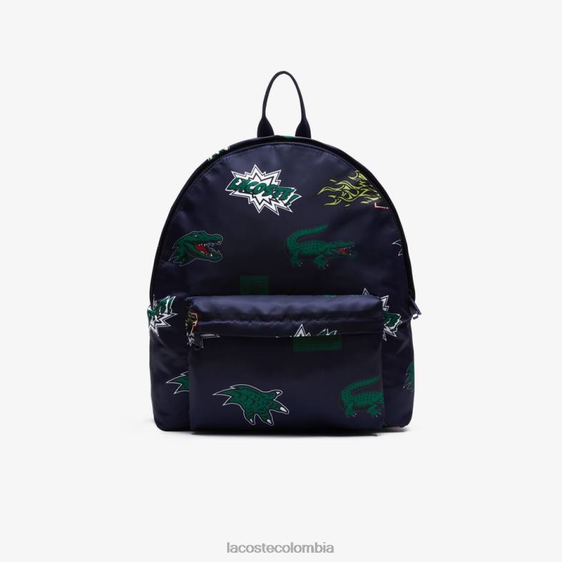mochila con estampado de cómic marino 166 cocodrilo en toda la prenda Lacoste bolsos y marroquinería hombres 80XZX2096