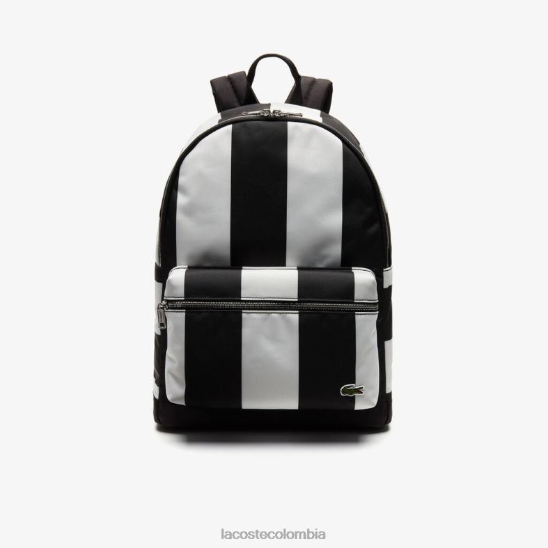 mochila live con bolsa desmontable a rayas negro blanco Lacoste bolsos y marroquinería hombres 80XZX2055
