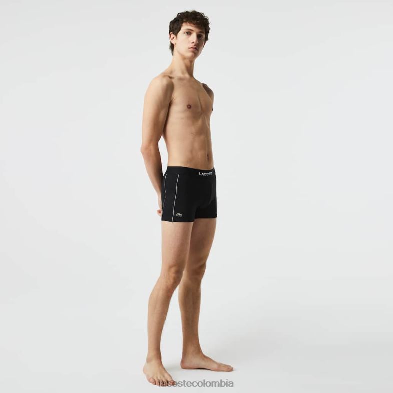 baúl de malla técnica transpirable blanco negro Lacoste ropa hombres 80XZX1557