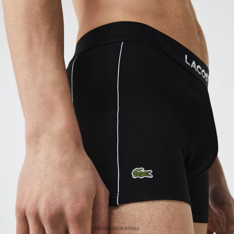 baúl de malla técnica transpirable blanco negro Lacoste ropa hombres 80XZX1557