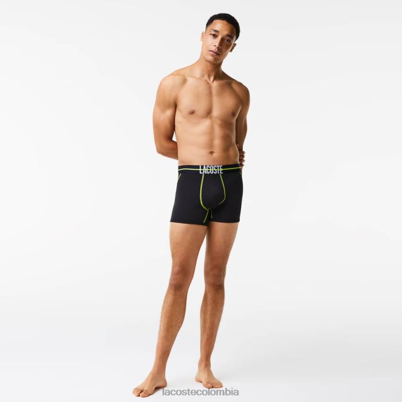 baúl de punto sin costuras amarillo negro Lacoste ropa hombres 80XZX1492
