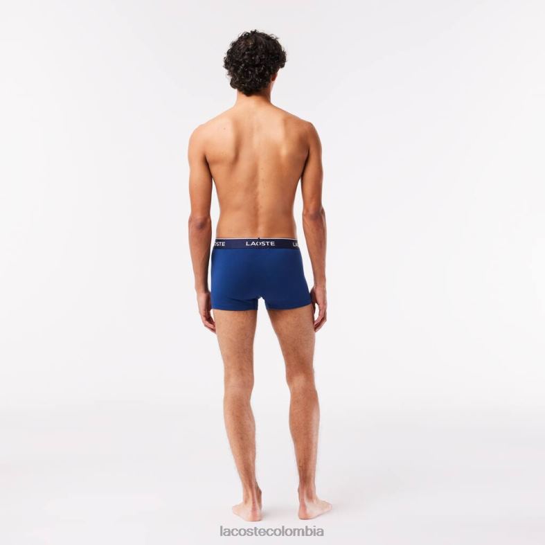 calzoncillos bóxer informales, paquete de 3 azul marino/rojo Lacoste ropa hombres 80XZX1610