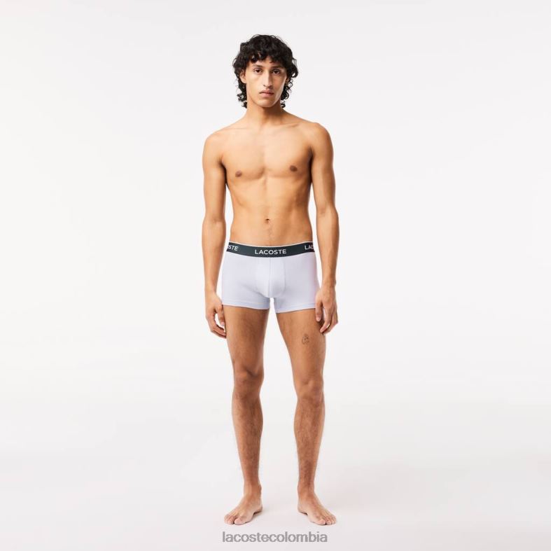 calzoncillos bóxer informales, paquete de 3 violeta/azul marino/gris chino Lacoste ropa hombres 80XZX482