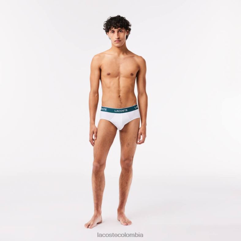 pack de 3 calzoncillos informales negro/blanco/gris chino Lacoste ropa hombres 80XZX1422
