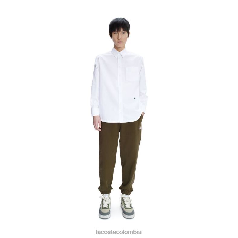 a.p.c. camisa holgada de algodón blanco Lacoste ropa hombres 80XZX1631