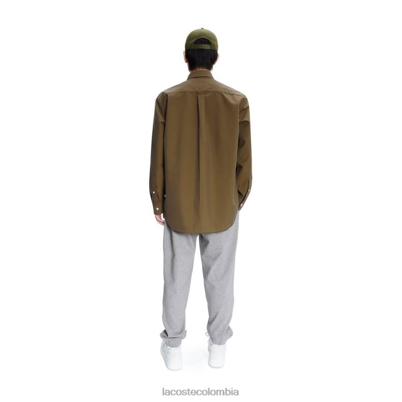 camisa de gabardina de algodón verde caqui Lacoste x A.P.C. ropa hombres 80XZX1630