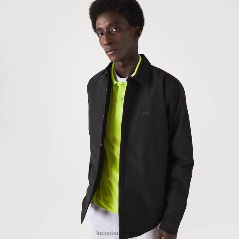 sobrecamisa resistente al agua negro Lacoste ropa hombres 80XZX1569