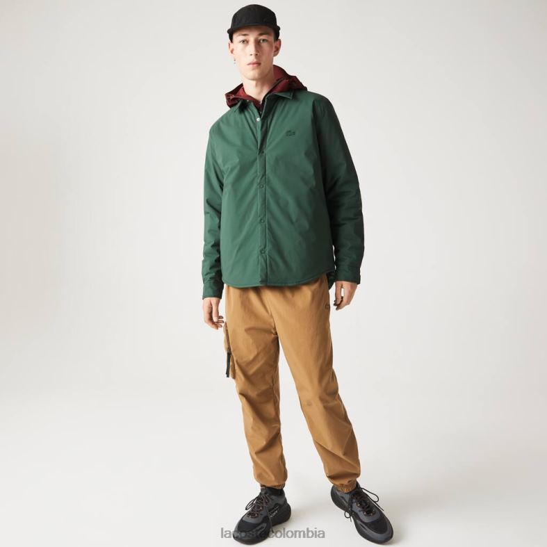 sobrecamisa resistente al agua verde Lacoste ropa hombres 80XZX1570