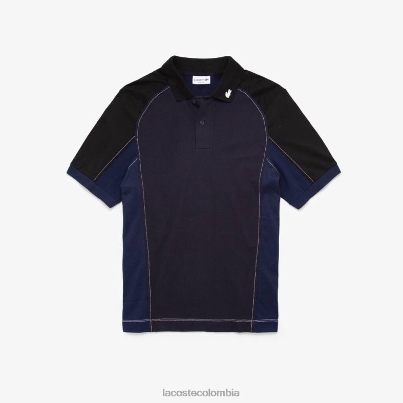 Polo Heritage de corte regular en minipiqué elástico azul marino/negro Lacoste ropa hombres 80XZX692