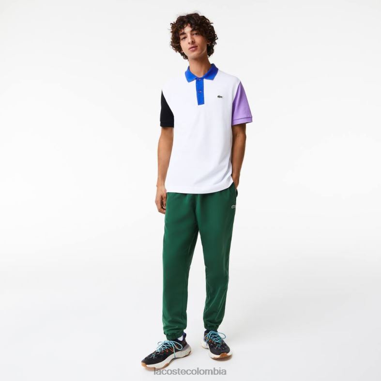 Polo de petit piqué de algodón con bloques de color y ajuste regular blanco/negro/morado/azul Lacoste ropa hombres 80XZX559
