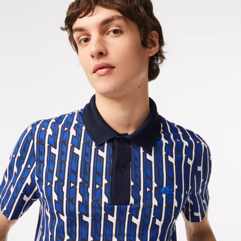 polo con movimiento activo en dos tonos blanco azul Lacoste ropa hombres 80XZX4