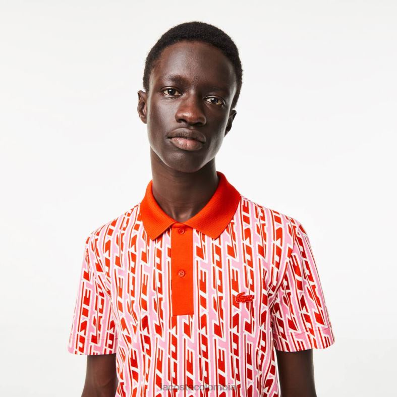 polo con movimiento activo en dos tonos rosado rojo Lacoste ropa hombres 80XZX3