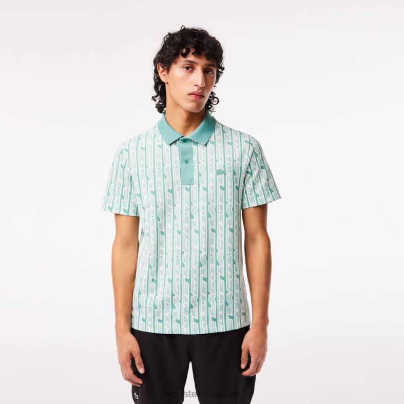 polo con movimiento activo en dos tonos verde/verde claro Lacoste ropa hombres 80XZX5