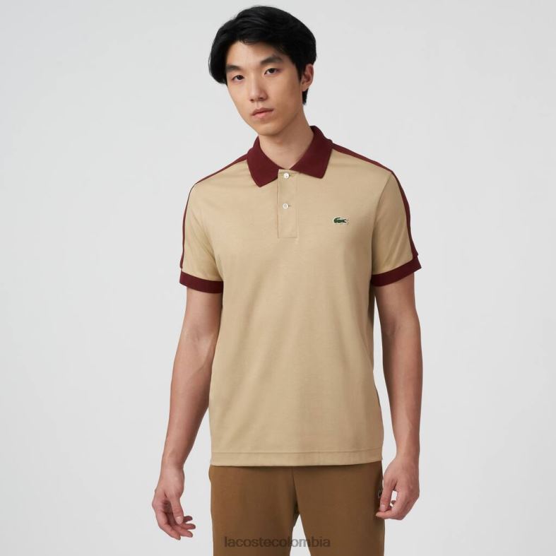 polo de ajuste clásico con cuello en contraste beige Lacoste ropa hombres 80XZX580