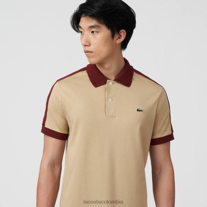 polo de ajuste clásico con cuello en contraste beige Lacoste ropa hombres 80XZX580