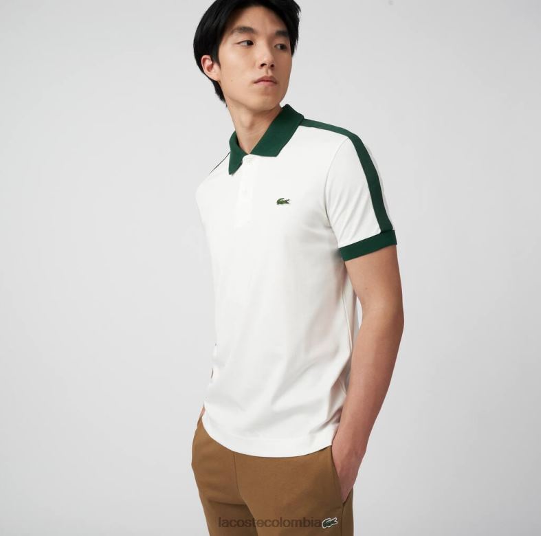 polo de ajuste clásico con cuello en contraste blanco Lacoste ropa hombres 80XZX582