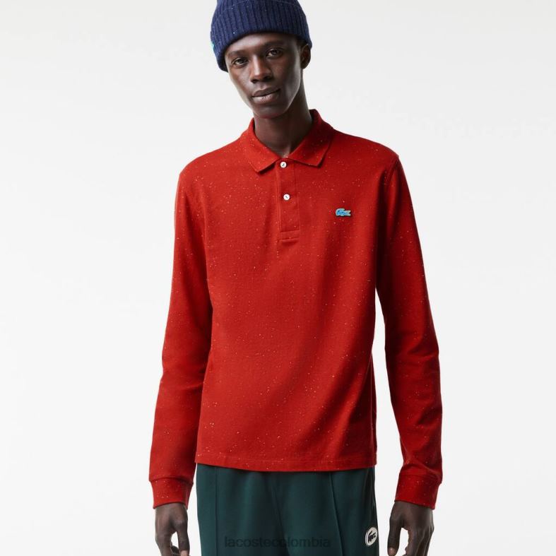 polo de ajuste clásico con estampado moteado rojo Lacoste ropa hombres 80XZX705