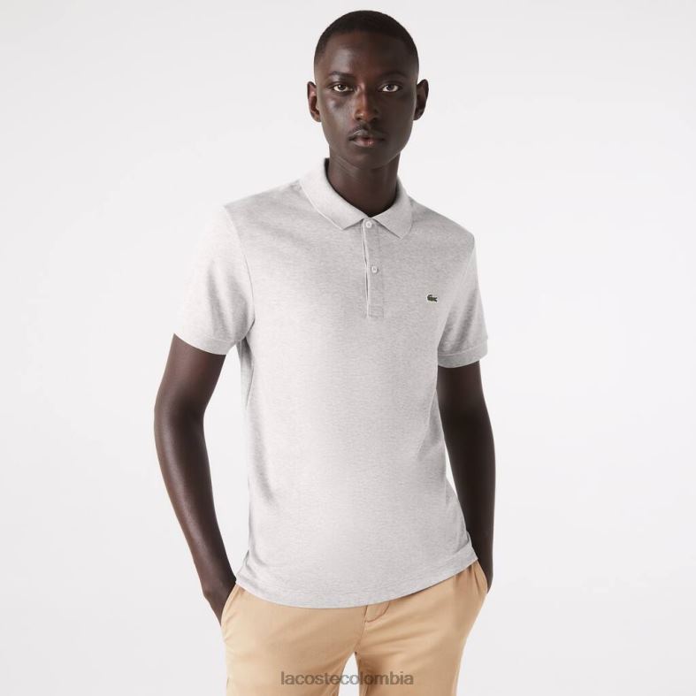 polo de algodón pima de ajuste regular lomo gris Lacoste ropa hombres 80XZX798