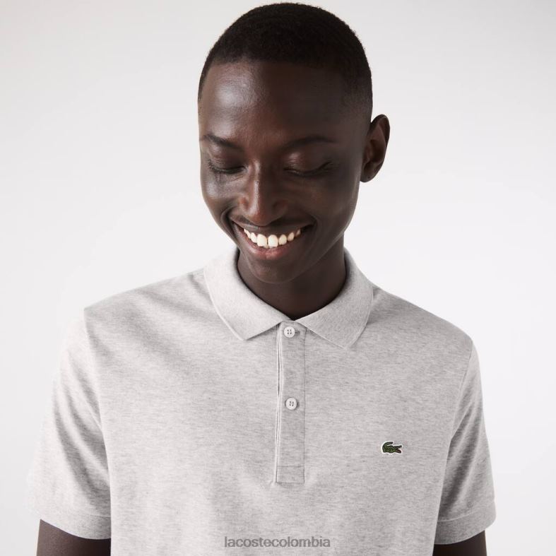 polo de algodón pima de ajuste regular lomo gris Lacoste ropa hombres 80XZX798