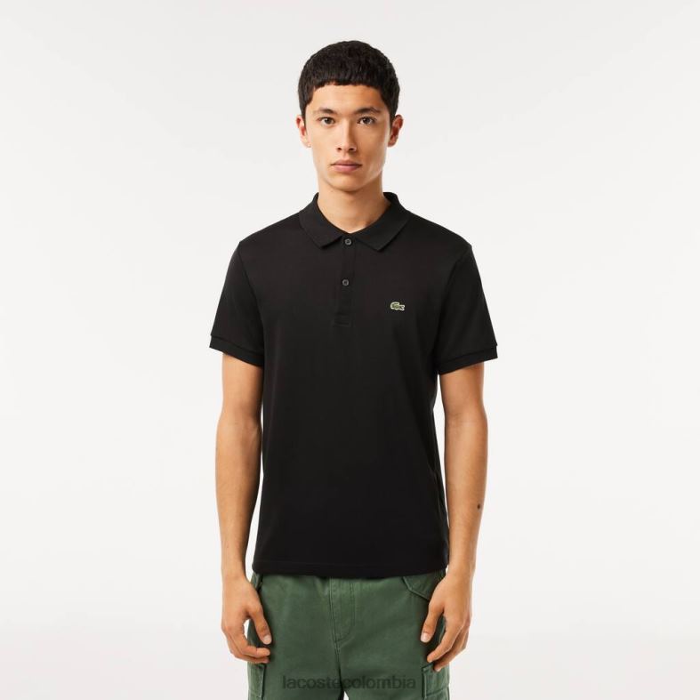 polo de algodón pima de ajuste regular negro Lacoste ropa hombres 80XZX807