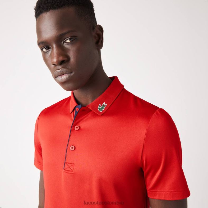 polo de golf de jersey deportivo rojo/azul marino Lacoste ropa hombres 80XZX597