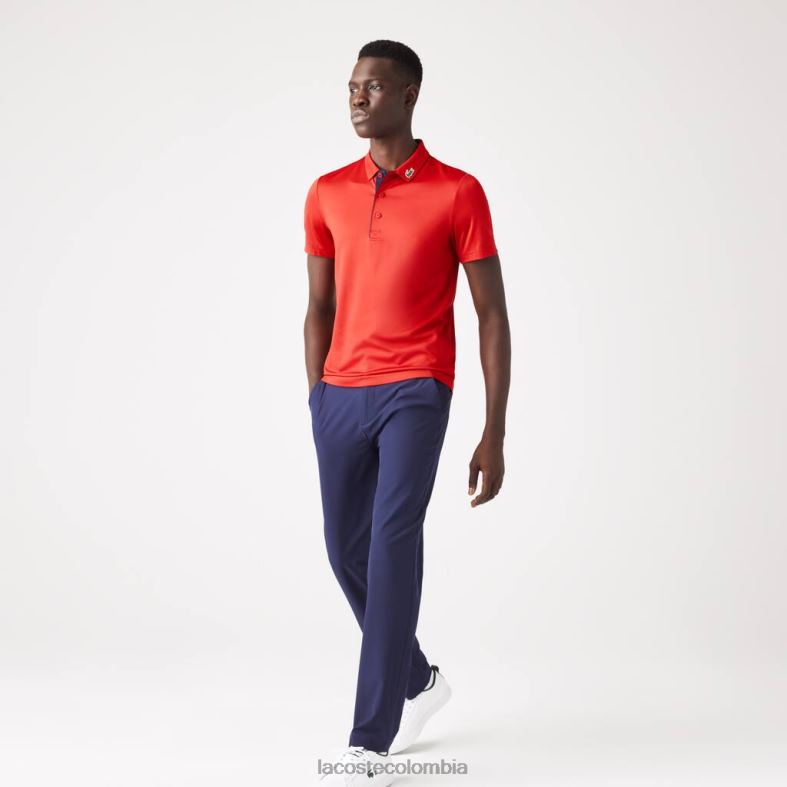 polo de golf de jersey deportivo rojo/azul marino Lacoste ropa hombres 80XZX597