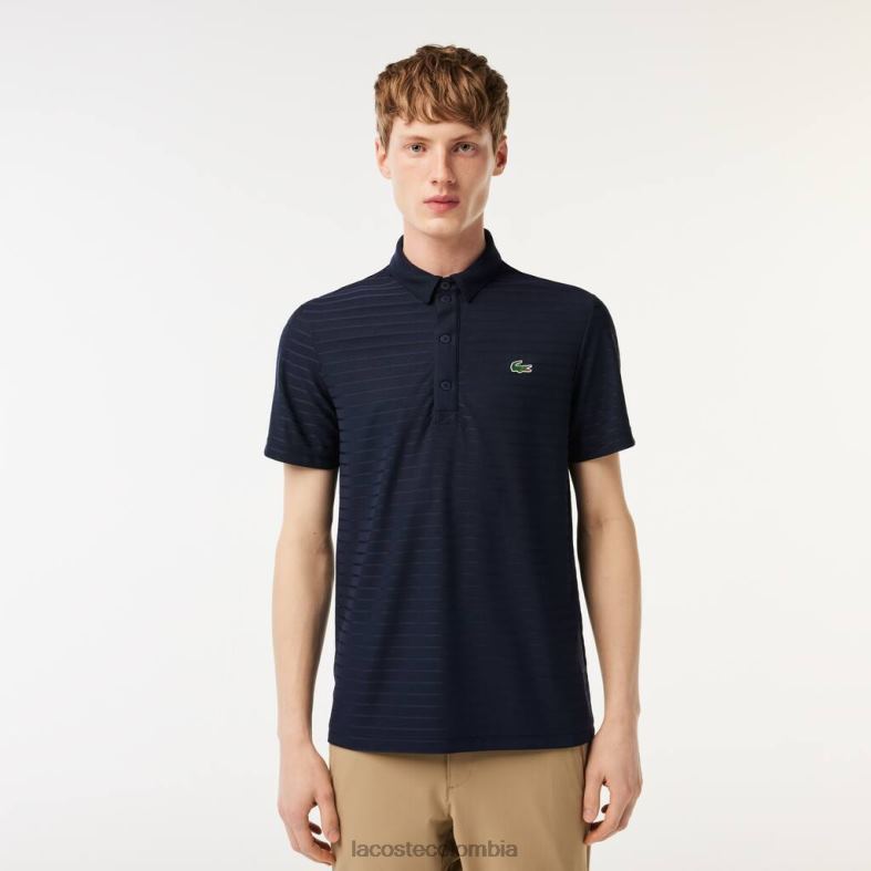 polo de golf transpirable con textura deportiva Azul marino Lacoste ropa hombres 80XZX70