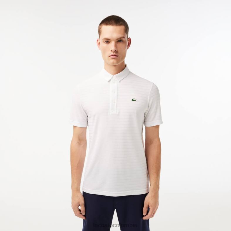 polo de golf transpirable con textura deportiva blanco Lacoste ropa hombres 80XZX69