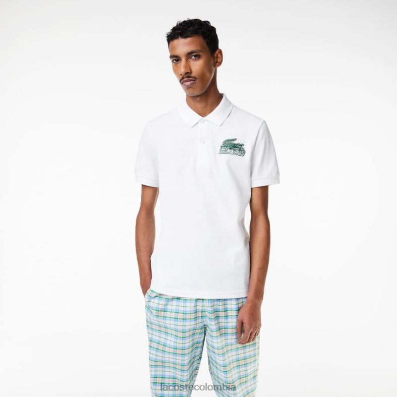 polo de minipiqué de algodón blanco Lacoste ropa hombres 80XZX101