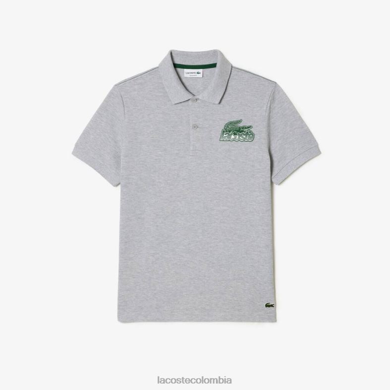 polo de minipiqué de algodón lomo gris Lacoste ropa hombres 80XZX102