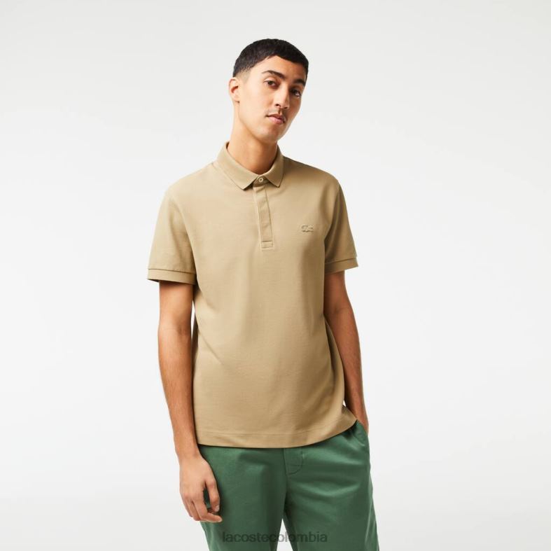 polo de piqué de algodón elástico smart paris beige Lacoste ropa hombres 80XZX124