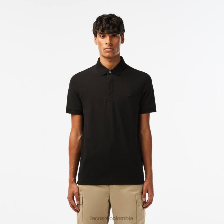 polo de piqué de algodón elástico smart paris negro Lacoste ropa hombres 80XZX81