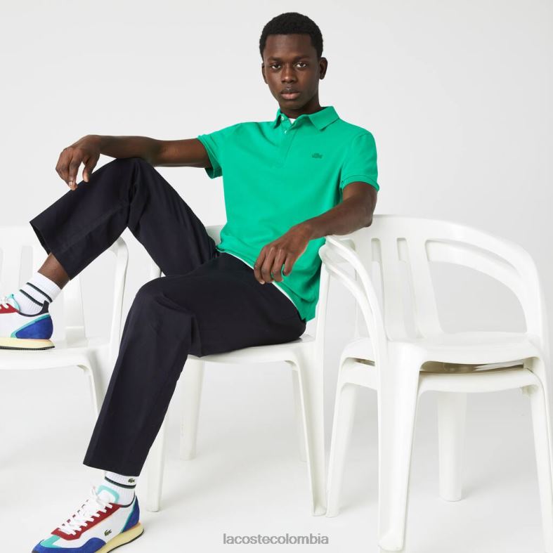 polo de piqué de algodón elástico smart paris verde Lacoste ropa hombres 80XZX907
